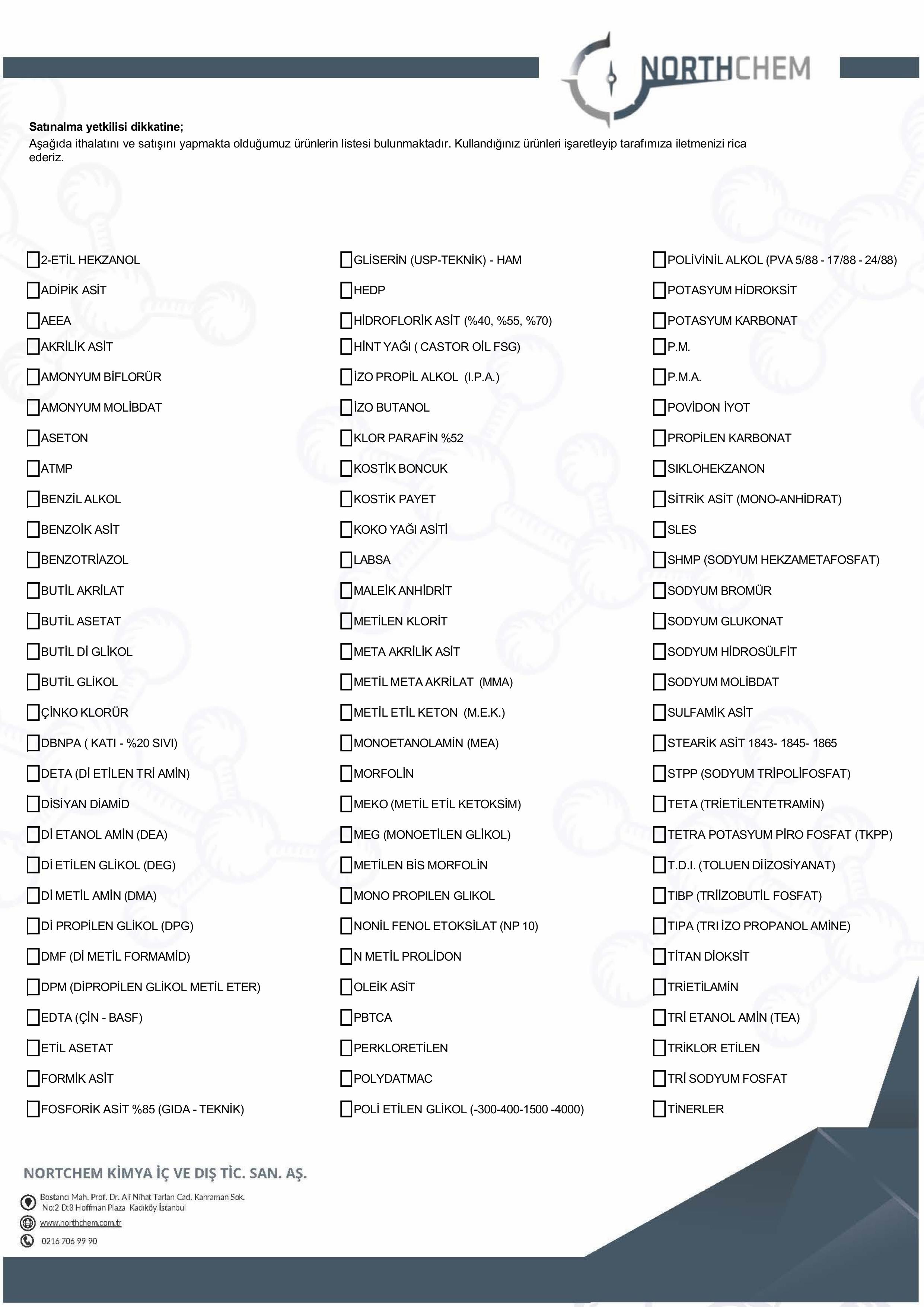 Genel Ürün Listesi